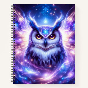 Carnet Sagesse Mystique Cosmique Hibou Spirituel Céleste