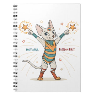Carnet Sagittaire Art de Chat de Liberté Avant Tout