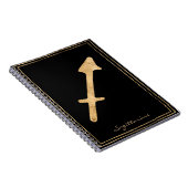 Carnet Sagittaire martelé or stylisé astrologie (Côté Droit)