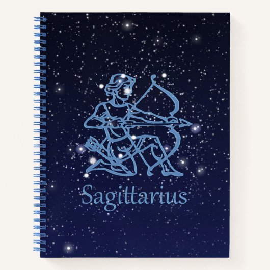 Carnet Sagittarius Constellation & Zodiac Signe avec étoi (Devant)