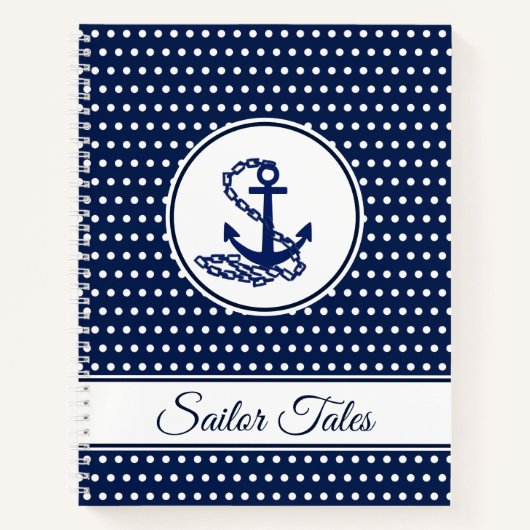 Carnet "Sailor Tales" Texte Modèle Maritime Style Ancre (Devant)