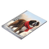 Carnet Saint Bernard Chien à Noël de neige (Côté gauche)