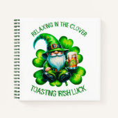 Carnet Saint Patrick Gnome mignonne avec bière | (Devant)