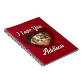 Carnet Saint-Valentin amour de chien de coeur Nom photo p (Côté Droit)