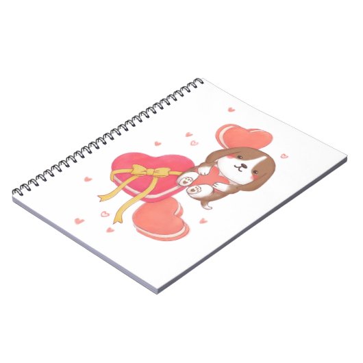 Carnet Saint Valentin : Beagle & Macarons (Côté gauche)