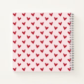 Carnet Saint-Valentin coeur rouge sur le bg rose (Dos)