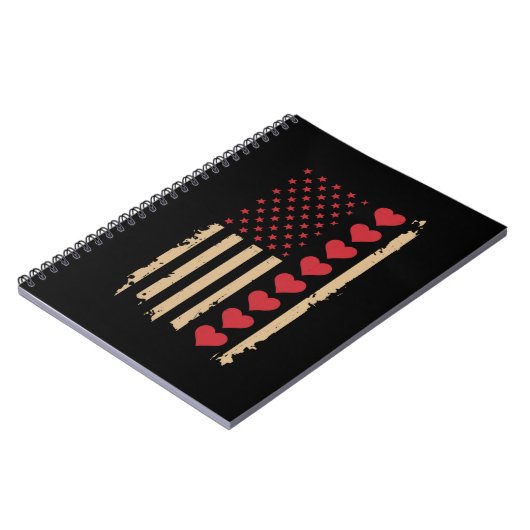 Carnet Saint Valentin Coeurs du drapeau américain (Côté gauche)