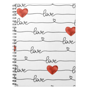 Carnet Saint Valentin dessin à la main illustration motif