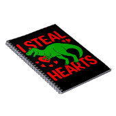 Carnet Saint-Valentin Dinosaure Vert Je Vole des Cœurs (Côté Droit)