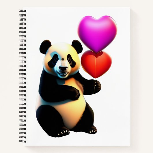 Carnet Saint Valentin, Panda & Heart Balloon, Saint Valen (Devant)