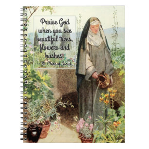 Carnet Sainte Claire d'Assise Arrosant des Fleurs (M 065;