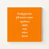 Carnet Saison Automne Citrouille Famille Recettes favorit (Dos)