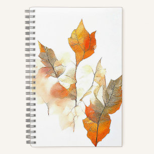 Carnet Saison d'automne de la feuille Nature aquarelle pe