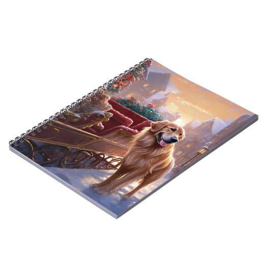 Carnet Saison de Noël Golden Retriever (Côté gauche)