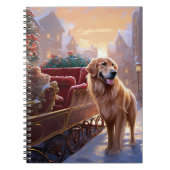Carnet Saison de Noël Golden Retriever (Devant)