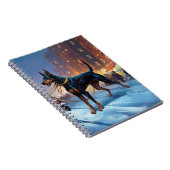 Carnet Saison Festive de Noël Doberman (Côté Droit)