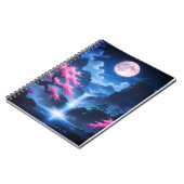 Carnet Sakora tree-Moonlit Waterfall with Cherr-pink (Côté gauche)