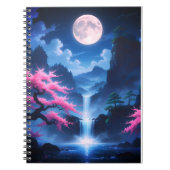 Carnet Sakora tree-Moonlit Waterfall with Cherr-pink (Devant)