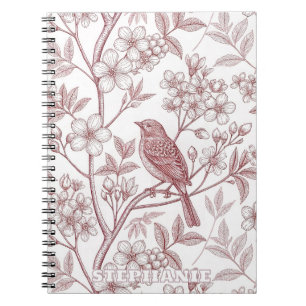 Carnet Sakura Cerisier Fleur & Oiseau Esthétique Vintage