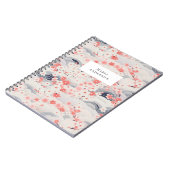 Carnet Sakura Floral Wavy Lines Monogramme (Côté gauche)