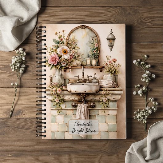 Carnet Salle de bain florale shabby chic