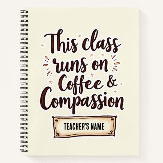 Carnet Salle de classe modifiable avec le nom de l'enseig (Devant)