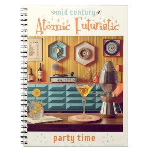 Carnet Salle de fête Rétro Futuriste du Milieu du Siècle 