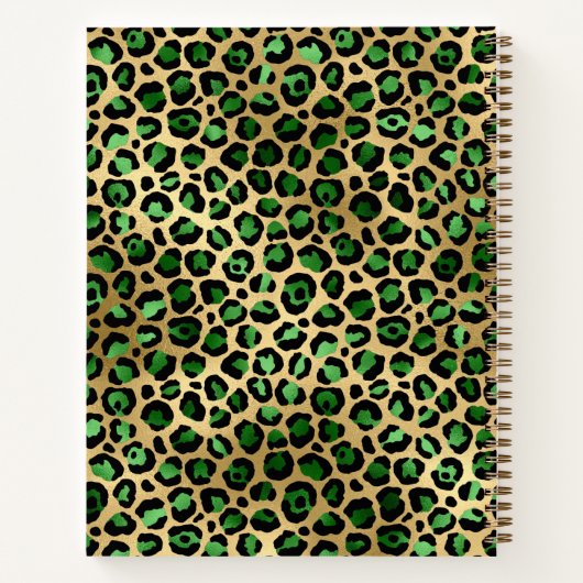 Carnet Salon de beauté léopard or vert émeraude entrepris (Dos)