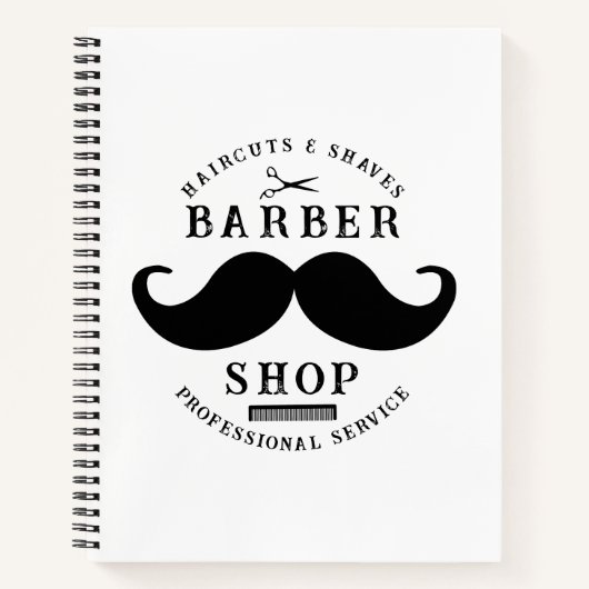 Carnet Salon de coiffure à moustache Barbier moderne (Devant)