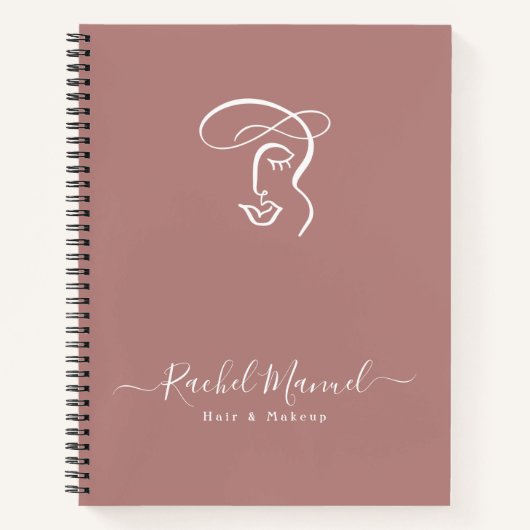 Carnet Salon de coiffure pour artiste de maquillage Rose  (Devant)