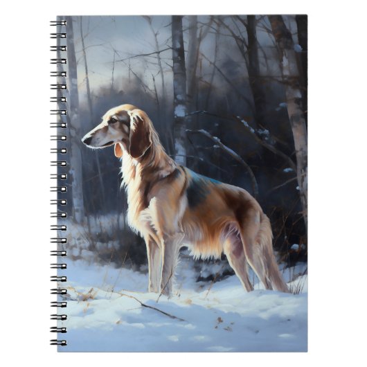 Carnet Saluki Laisser neiger Noël (Devant)