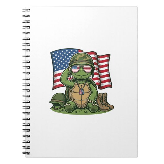 Carnet Salut de tortue patriotique Vector Design_1 (Devant)