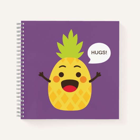 Carnet Salut les amis ! Illustration d'ananas (Devant)