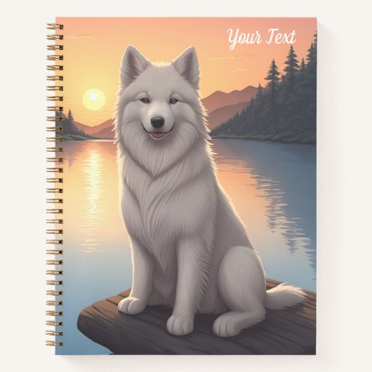 Carnet Samoyed by Lake (Devant)