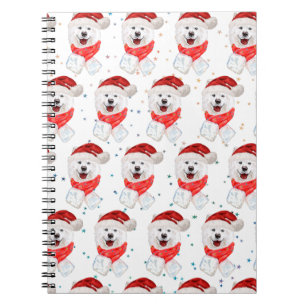 Carnet Samoyed Chien race Étoiles de Noël