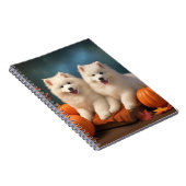 Carnet Samoyed Chiot Automne Citrouille de plaisir (Côté Droit)