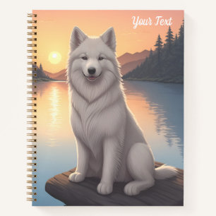 Carnet Samoyède au bord du lac