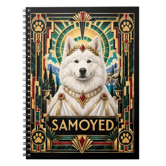 Carnet Samoyède, Chien Art Déco (Devant)