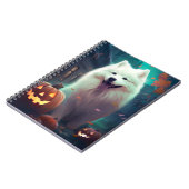 Carnet Samoyède d'Halloween avec citrouilles effrayant (Côté gauche)