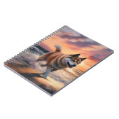 Carnet Sandy Paws Akita Chien sur le coucher du soleil de (Côté gauche)