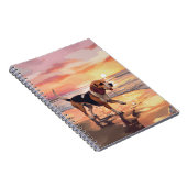 Carnet Sandy Paws Beagle Chien sur la Plage Coucher de So (Côté Droit)