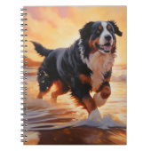 Carnet Sandy Paws Bernese Mountain Dog on Beach Sunset (Devant)