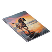 Carnet Sandy Paws Bloodhound Dog on Beach Sunset (Côté Droit)