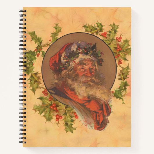 Carnet Santa Claus Noël Portrait Vintage (Devant)