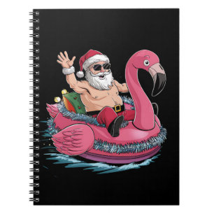 Carnet Santa Flamingo Flotteur Noël en Juillet Été