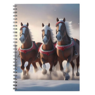 Carnet Santas Chevaux de Neige de Noël,