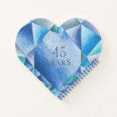 Carnet Sapphire Aquarelle Coeur 45e Anniversaire Mariage (Dos)