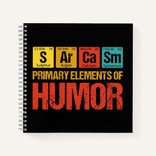 Carnet Sarcasme Éléments principaux de l'Humour (Devant)