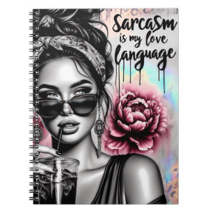 Carnet Sarcasme est ma langue d'amour sassy femme drôle d