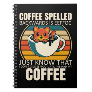 Carnet Sarcastic Cat Café Lover Barista Caffeine